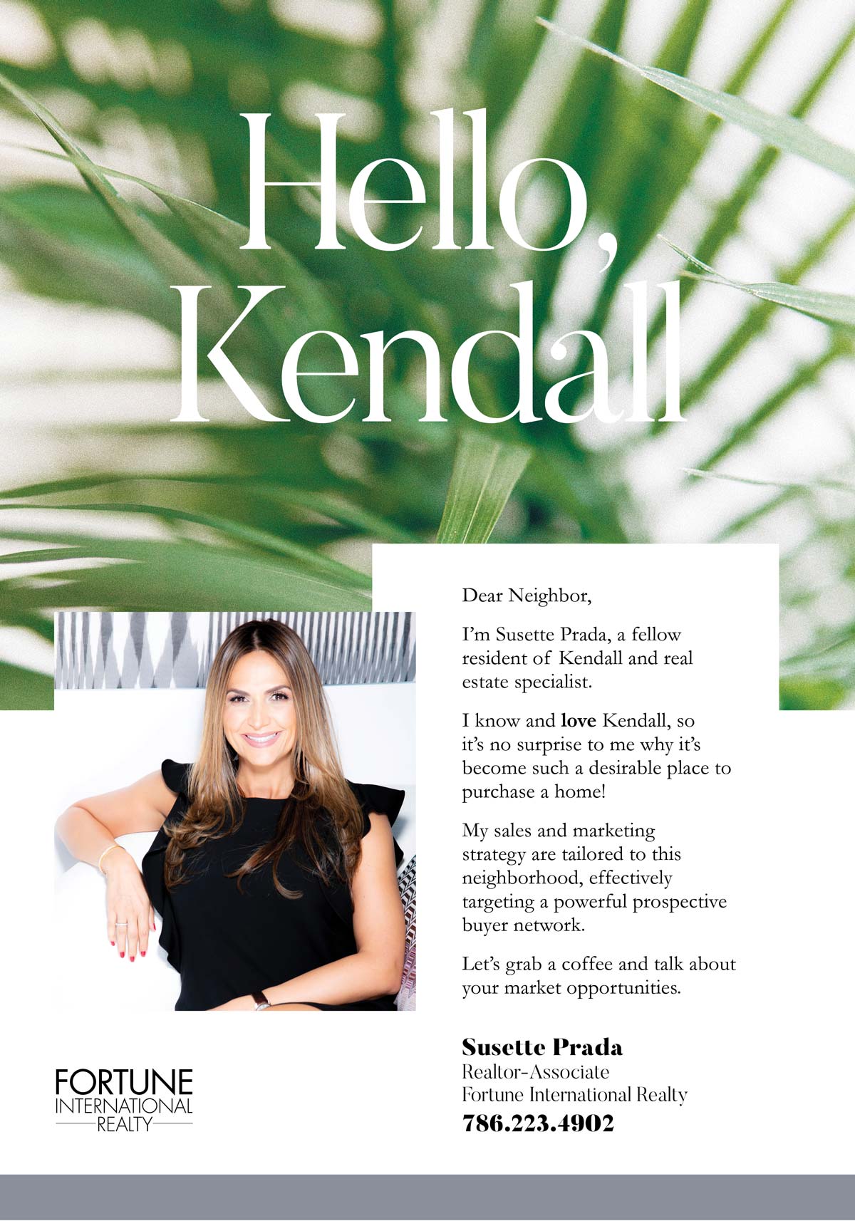 Front of postcard. Hello Kendall