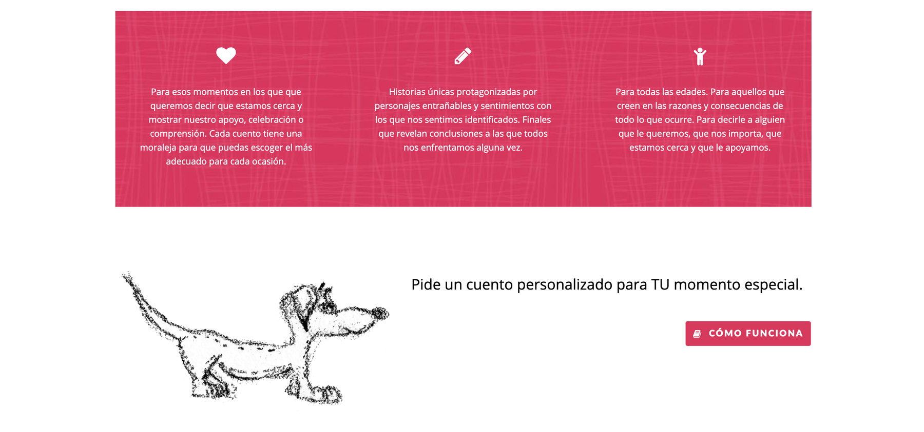 Cuentos del perrito de fieltro website shot - home page